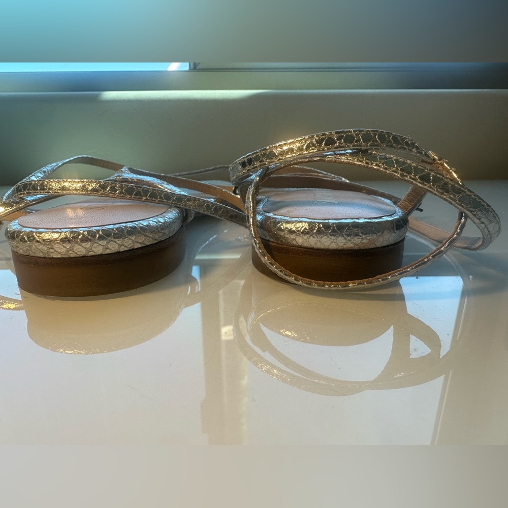 Stuart Weizman Silver Sandals Size 8 - image 4